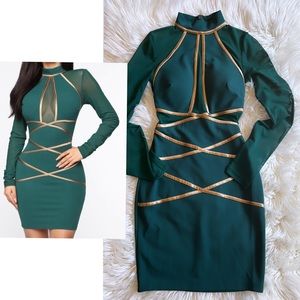 Fashion Nova “All My Love Mini Dress - Hunter Green”